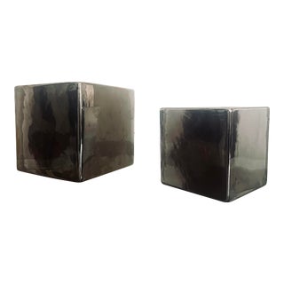 Modernist Cubed Planters - Set of 2 For Sale