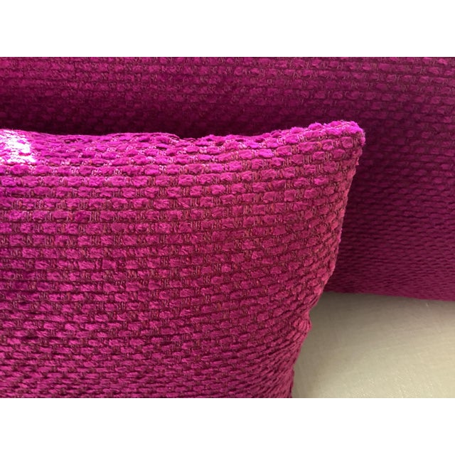 Contemporary New Designers Guild Chenille Fuchsia, Fabric, Rectangular Pillows Each ($250 Wholesale Each) For Sale - Image 3 of 4