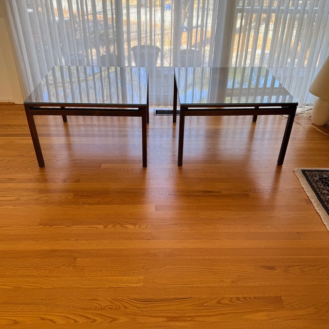 Pair of Early Walnut Side Tables by Lewis Butler for Knoll, Early 1950s For Sale - Image 16 of 17