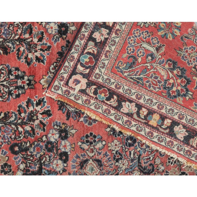 Textile Vintage Circa 1940 Sarouk Area Rug 3ft 3in X 4ft 11in For Sale - Image 7 of 7