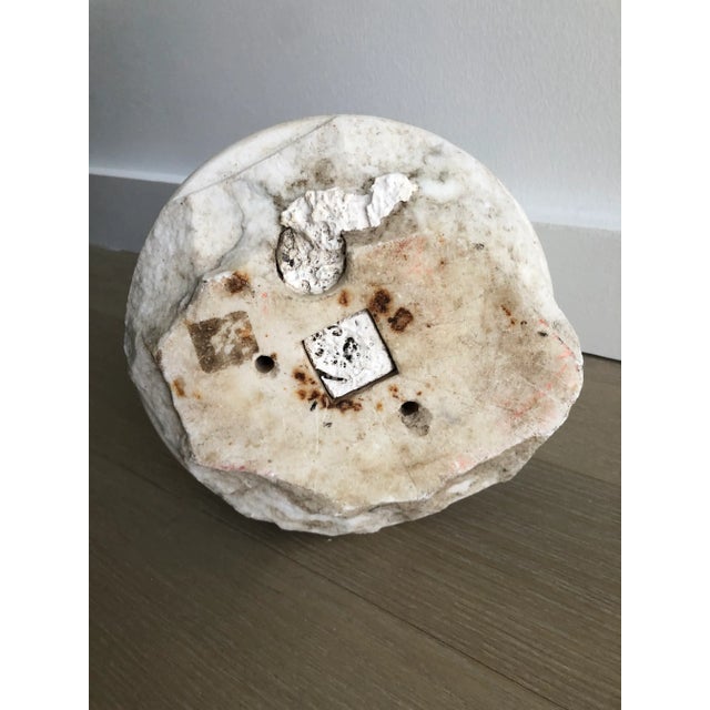 Stone Antique Early 19th Century French Marble Egyptian Revival Column Capital Artifact For Sale - Image 7 of 8