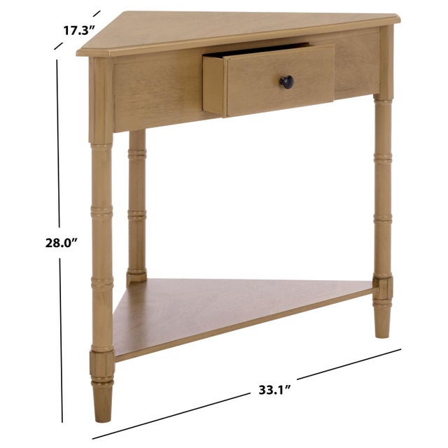 Contemporary Gomez 1 Drawer 1 Shelf Corner Table in Desert Brown For Sale - Image 3 of 9