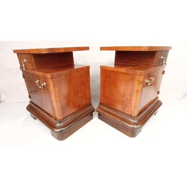 Jindrich Halabala Bedside Tables by Jindrich Halabala for Up Závody, 1930s, Set of 2 For Sale - Image 4 of 18