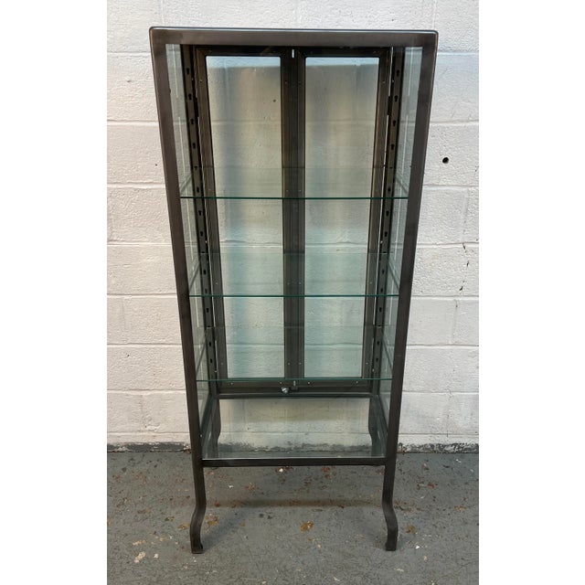 Mid-Century Modern Late 20th Century Metal and Glass Doctors Display Cabinet by Dulton For Sale - Image 3 of 14