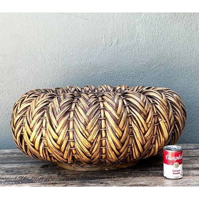 Vintage Handcrafted Rattan Centerpiece For Sale - Image 11 of 13