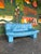 Postmodern Vintage Postmodern Italian Nicoletti Attrb Blue Leather Loveseat For Sale - Image 3 of 12