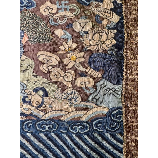 Textile Rare Mid-19th C. Chinese Military Rank Badge — Lion, Petit Point For Sale - Image 7 of 11
