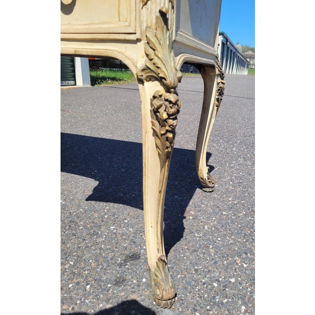 Circa 1920 French Marble Top Vanity or Desk For Sale - Image 4 of 11