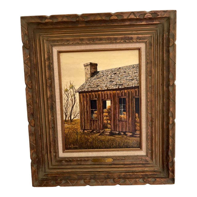 1974 Original Painting of a Barn Titled “Once a Home” For Sale
