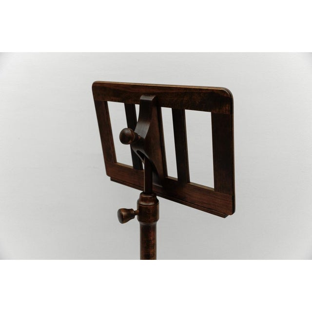 Mid-Century Modern Art Deco Cherry Wood Music Stand, France, 1950s For Sale - Image 9 of 12