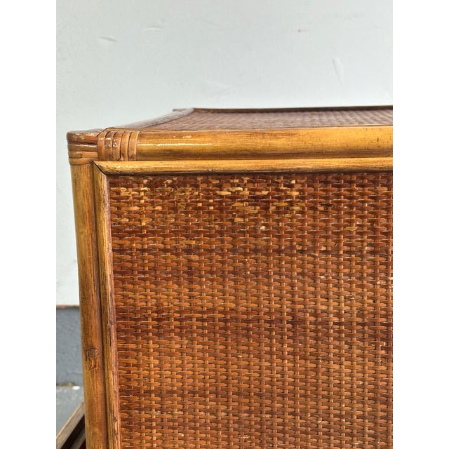 1980s Bamboo and Cane British Colonial Style Small Chest For Sale - Image 11 of 11