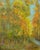 Autumn Trees - Mid Century Small-Scale Landscape, Signed Oil Painting Vivid mid century landscape of autumn trees blurring...