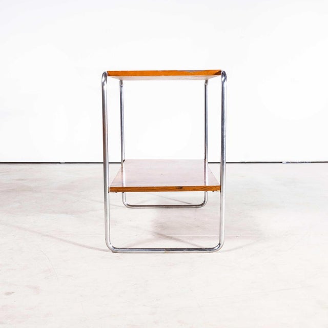 1960s Chrome Two Tier Walnut Side Occasional Table, 1960s For Sale - Image 5 of 8