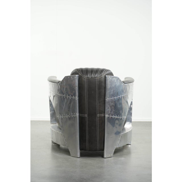 Club Chair in Cowhide Leather with Aluminium For Sale - Image 4 of 14