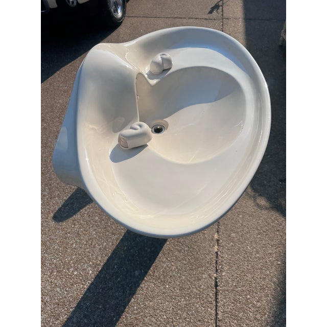 Warren Platner Vintage Warren Platner for American Standard Sculptural Pedestal Sink & Bidet Set For Sale - Image 4 of 11