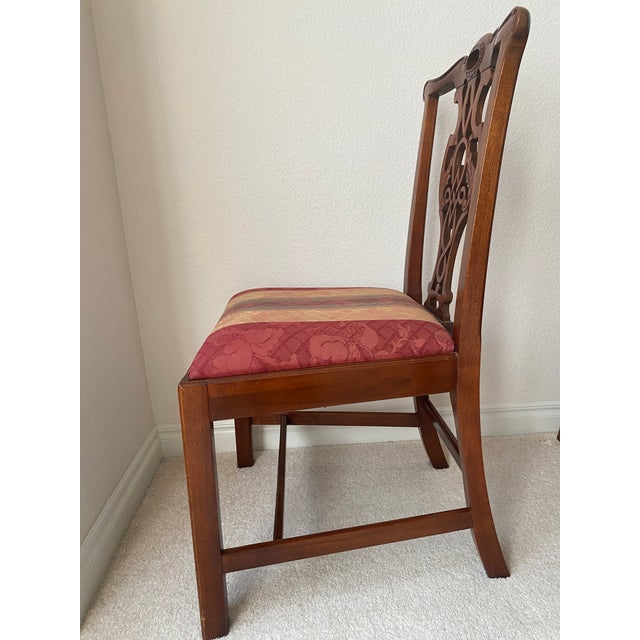 Wood Late 20th Century Baker Historic Charleston Collection Carved Mahogany Exquisitely Unique Dining Chairs- Set of 8 Excellent "Mint" Condition For Sale - Image 7 of 12