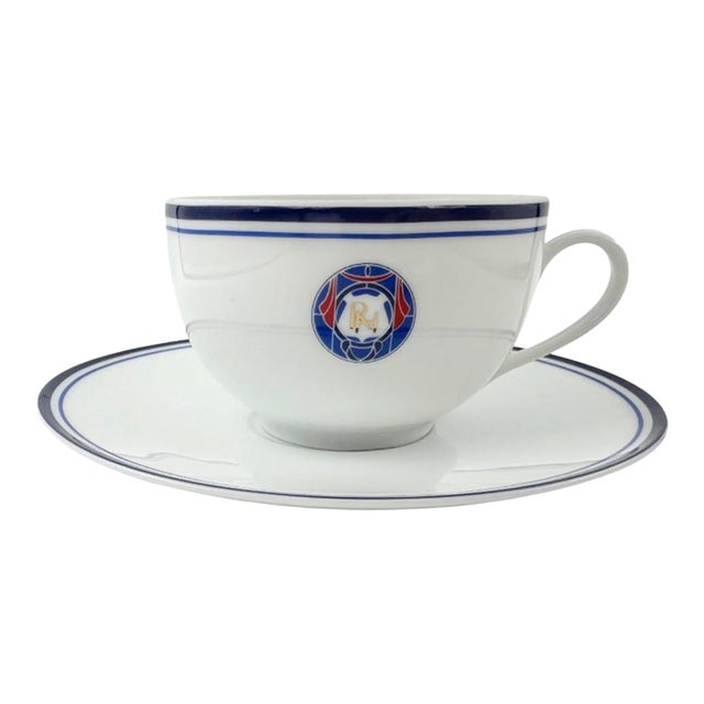 Vintage Raffles Hotel Singapore Porcelain Cup & Saucer For Sale