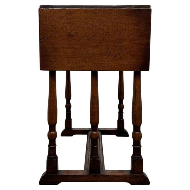 20th Century English Oak Drop-Leaf Side Table For Sale - Image 11 of 15