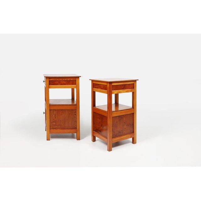 Art Deco Nightstands in Wood, France, 1940s, Set of 2 For Sale - Image 6 of 11