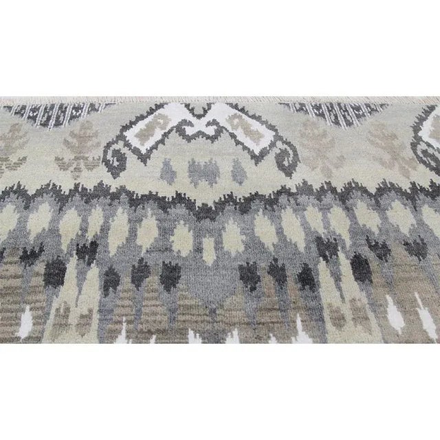 Beige Handwoven Ikat Area Rug - 9′10″ × 13′10″ For Sale - Image 8 of 12