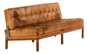 Daybed in Teak, Steel and Leather attributed to Johannes Spalt, 1960s