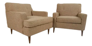 Mid-Century Modern His and Her Club Chairs - a Pair
