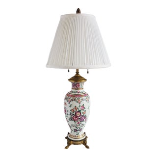 Antique Chinese Famille Rose Table Lamp For Sale