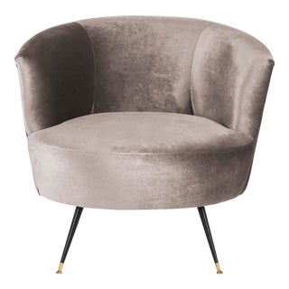 Velvet Retro Mid Century Accent Chair in Hazelwood For Sale