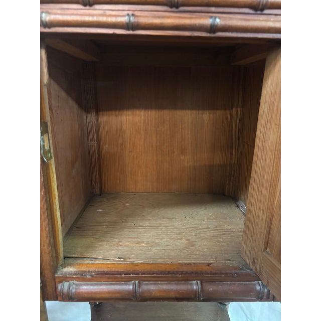 English Faux Bamboo Nightstand, 19th Century For Sale - Image 9 of 9