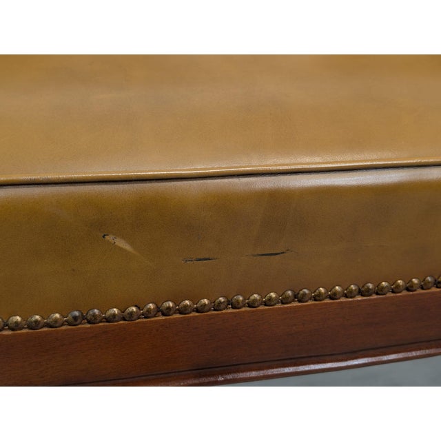 Chippendale Leather Two-Seater Sofa, 1960s For Sale - Image 16 of 17