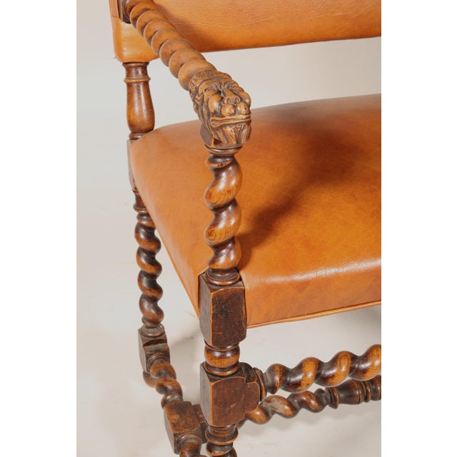 Wood Pair of Baroque Style Barley Twist Armchairs For Sale - Image 7 of 11