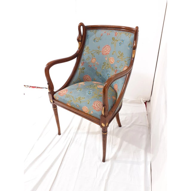 Mid-Century Armchair with Hand-Carved Swan For Sale - Image 11 of 11