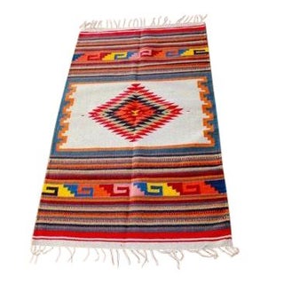 Traditional Sarape Wool Rug For Sale