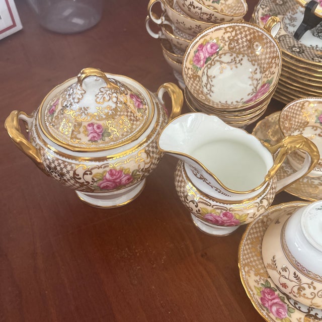 Cauldon 1900s Cauldron China Tea Set England,for Tiffany & Company New York Set of 12 - 38 Pieces For Sale - Image 4 of 6