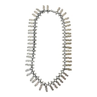Vintage 1980s Dulce Sterling Silver Spray Link Necklace For Sale