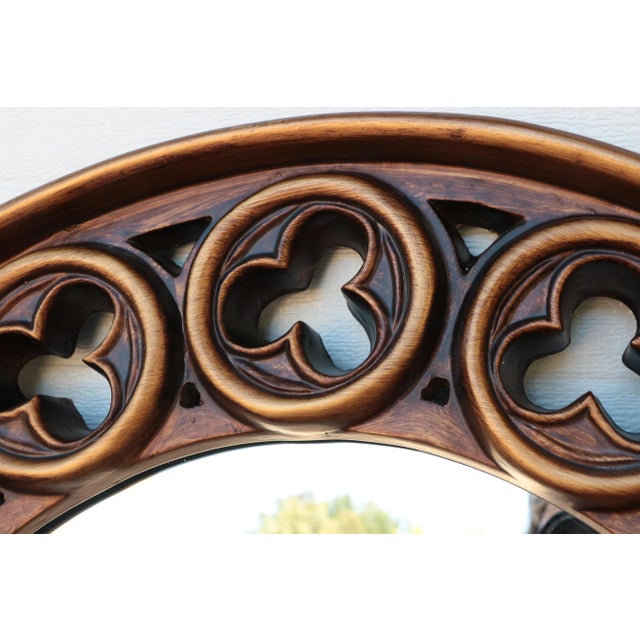 Gothic Vintage Trefoil Cutout Wall Mirror For Sale - Image 3 of 7