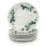 1850s Lebeuf Milliet Creil Et Montereau “Fraise” George Sand Dessert Plates - Set of 10 For Sale