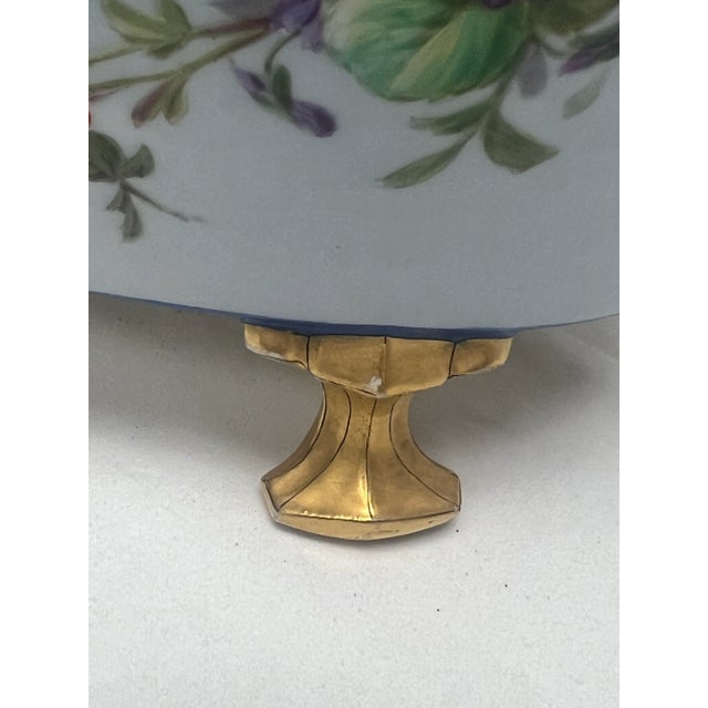 Ceramic French Antique Old Paris Floral Painted Jardiniere For Sale - Image 7 of 9