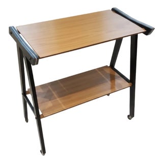 Vintage Yugoslavian Mid-Century Modern Tv Stand on Wheels, 1960s–70s For Sale