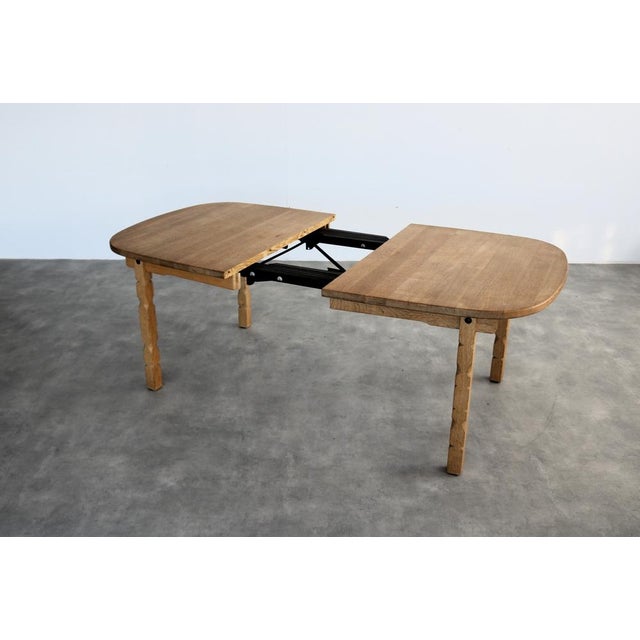 Brown Vintage Extendable Dining Table by Henning Kjærnulf, 1960s For Sale - Image 8 of 14