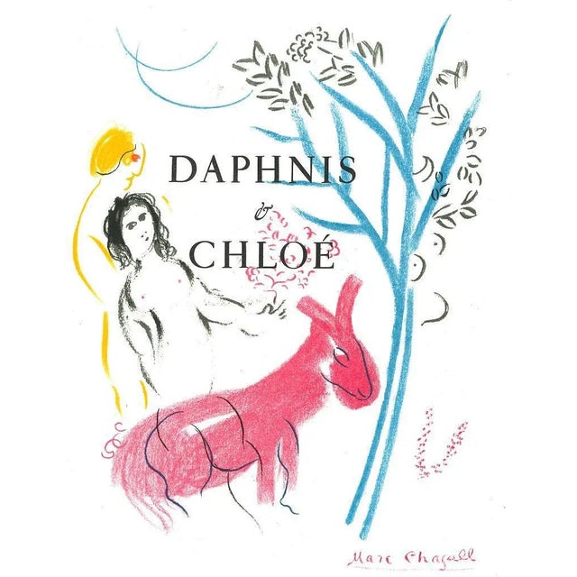Daphnis and Chloè is an original lithograph after Marc Chagall realized for the illustrated book ''A même la pierre'',...