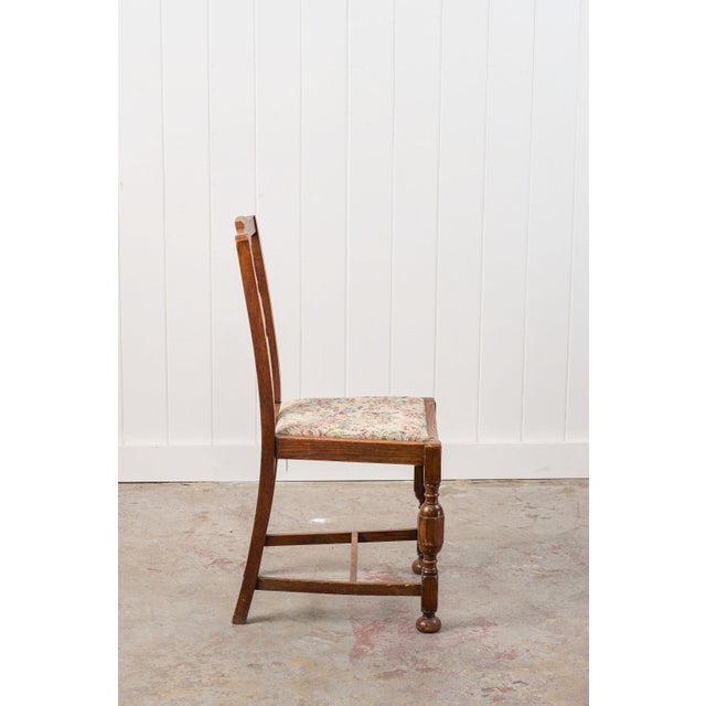 English Antique English Oak Carved Back Chair For Sale - Image 3 of 10