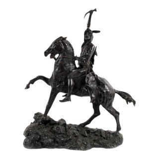 Bronze “The Scalp” Sculpture After Frederick Remington – Western Figural Composition For Sale