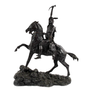 Bronze “The Scalp” Sculpture After Frederick Remington – Western Figural Composition