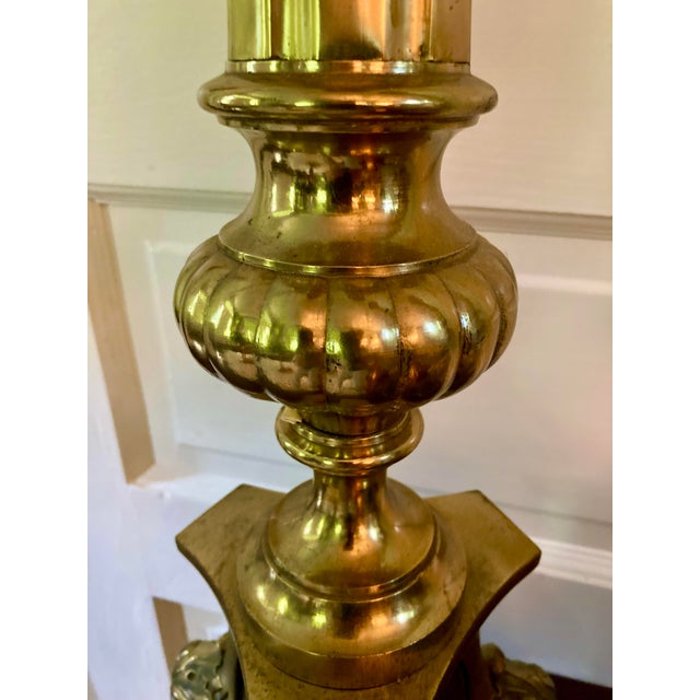 1960s Pair of Vintage Tall Brass Candelsticks For Sale - Image 5 of 8