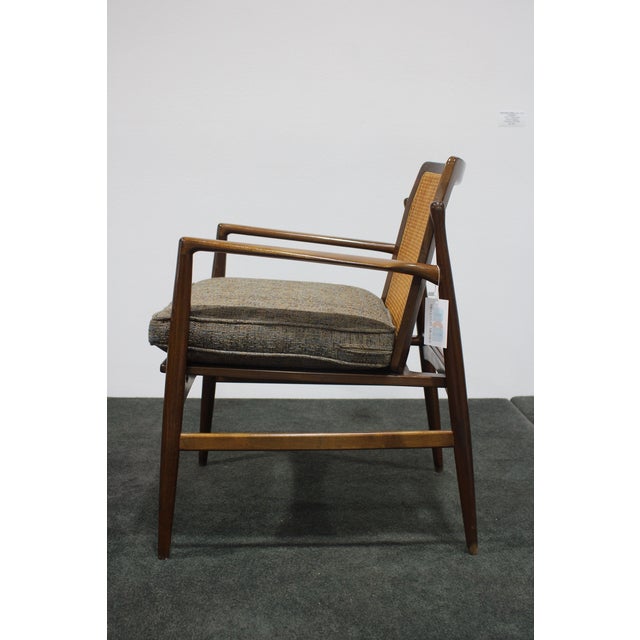 Wood 1950s Cane Back Lounge Chair by Ib Koford Larsen for Selig For Sale - Image 7 of 12