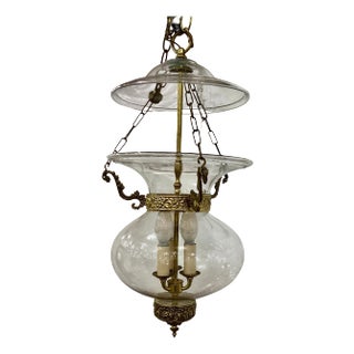 Early 19th Century English Regency Clear Glass Bell Jar Lantern For Sale