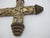 Mexican Folk Art Milagros Turned Wood Cross Nailed Brass Charms Wall Hanging For Sale - Image 9 of 11