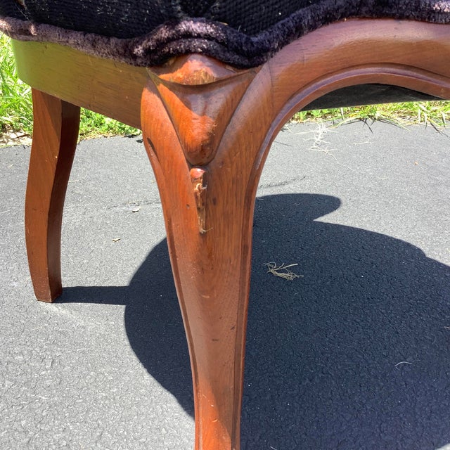 Black Antique Victorian Needlepoint Chair For Sale - Image 8 of 12