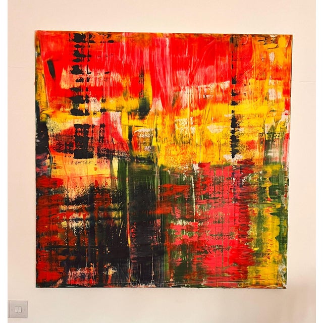 2020s The Fire Inside Abstract Expressionism Acrylic Painting by Shabs Beigh For Sale - Image 5 of 9